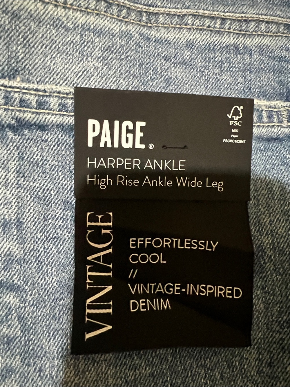 PAIGE Harper Wide-Leg Jeans in Medium Blue - Picture 6 of 17